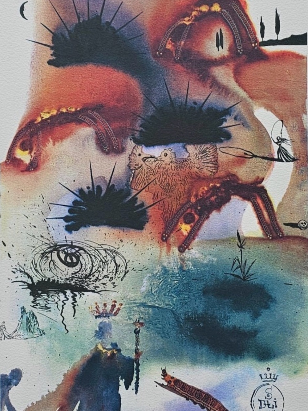 Salvador Dali canvas print Alice in Wonderland 9/13 30x40cms